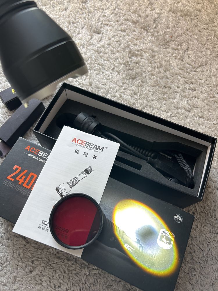 Далекобоен лазерен Фенер ACEBEAM W30 , обхват 2408 метра