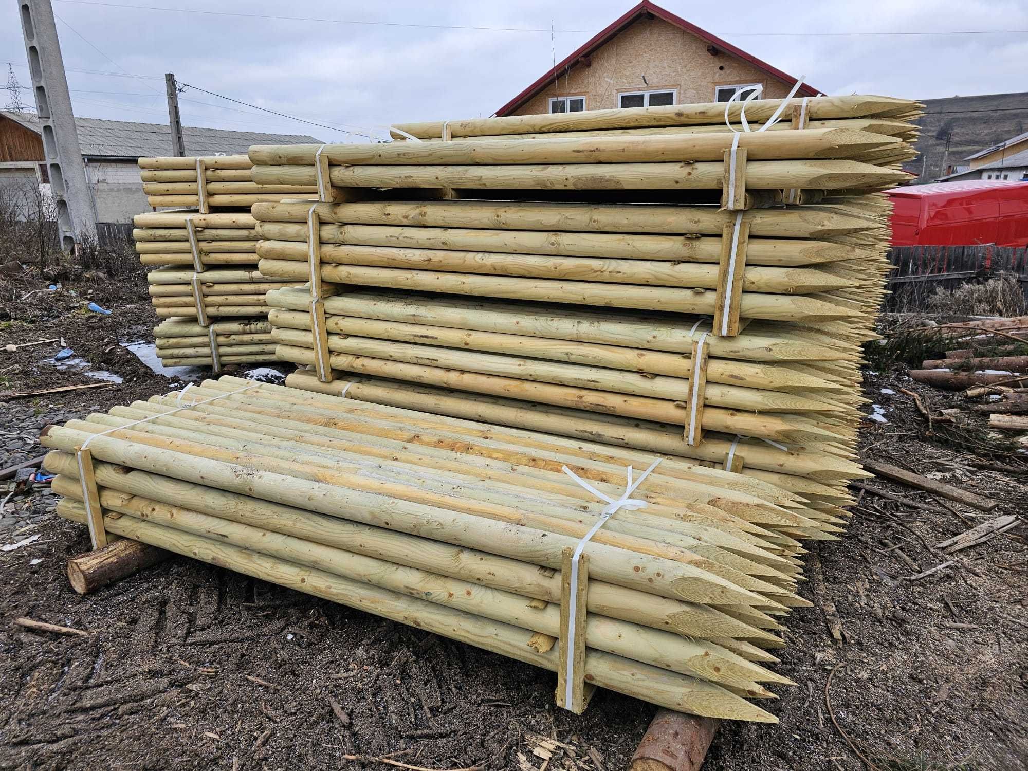 Tutori si Spalieri din Lemn Rotund impregnat pentru Vie si Agricultura