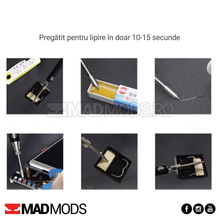 Set pistol de lipit letcon portabil, fara fir, cu acumulator