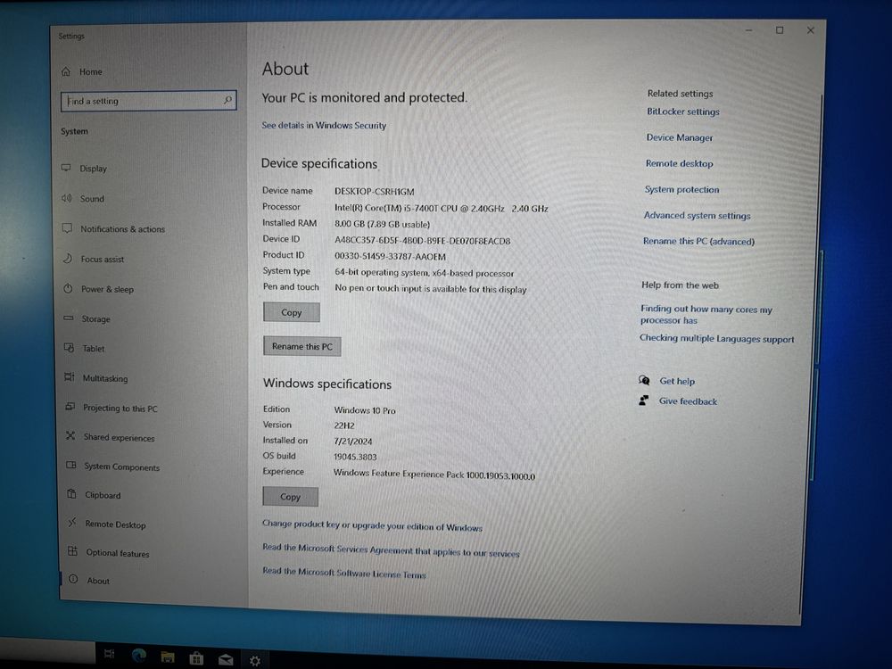 Lenovo ThinkCentre M710q i5 7400t,8gb ram, 500 gb SSD WD Blue