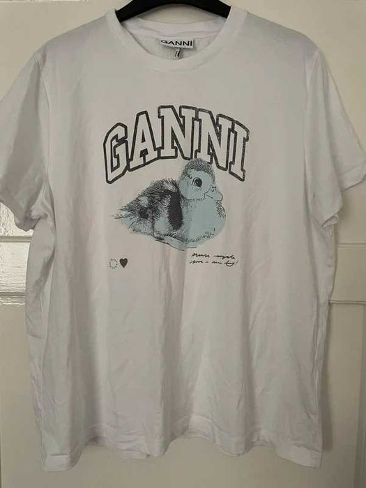 Дамска тениска Ganni , бяла дамска тениска