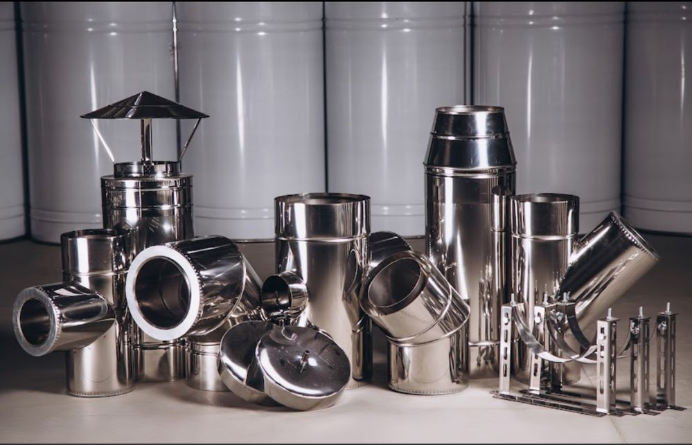 Coș de fum Hornuri Burlane din inox izolate!