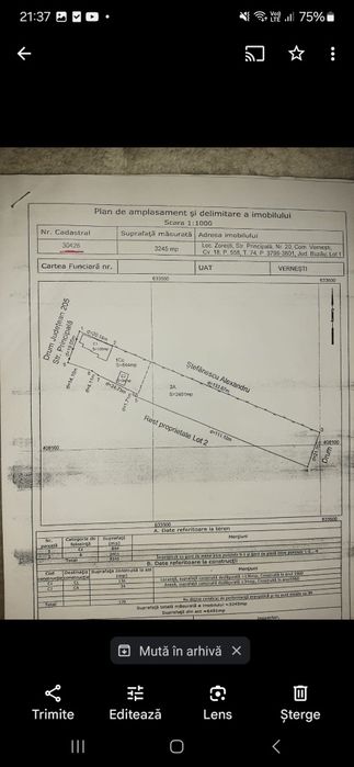 Teren intravilan 3240mp + casa din cărămidă, Com Vernesti sat Zoresti
