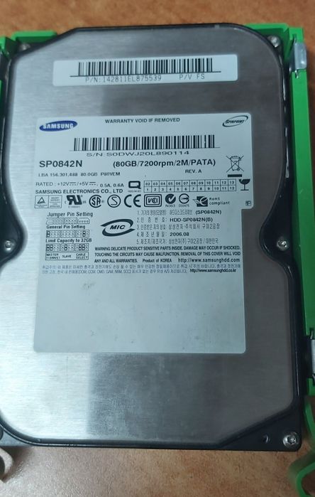 HDD 80 GB Samsung SP0842N 7200rpm/ 2M /pata