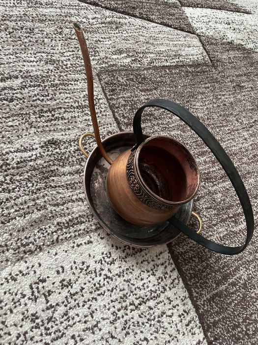 Stropitoare Ibric cupru hand made antique cu tavita