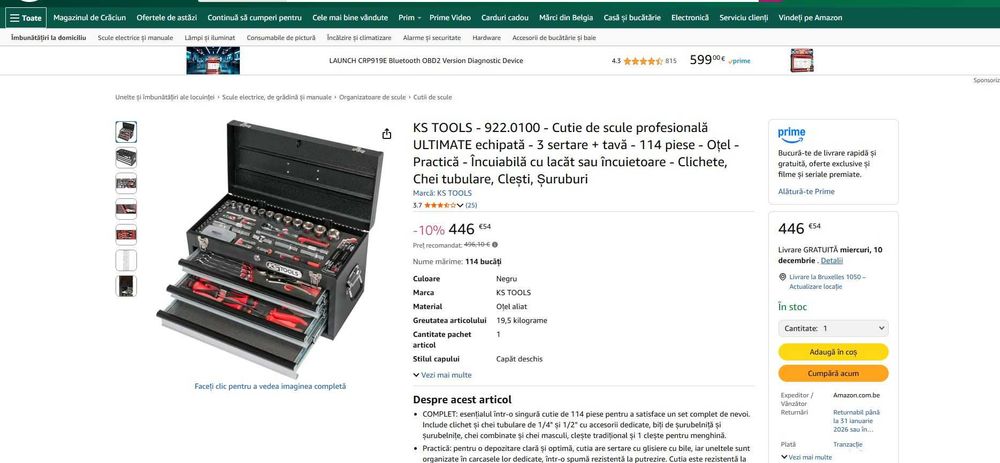 Cutie de scule profesională ULTIMATE echipată KS TOOLS - 922.0100