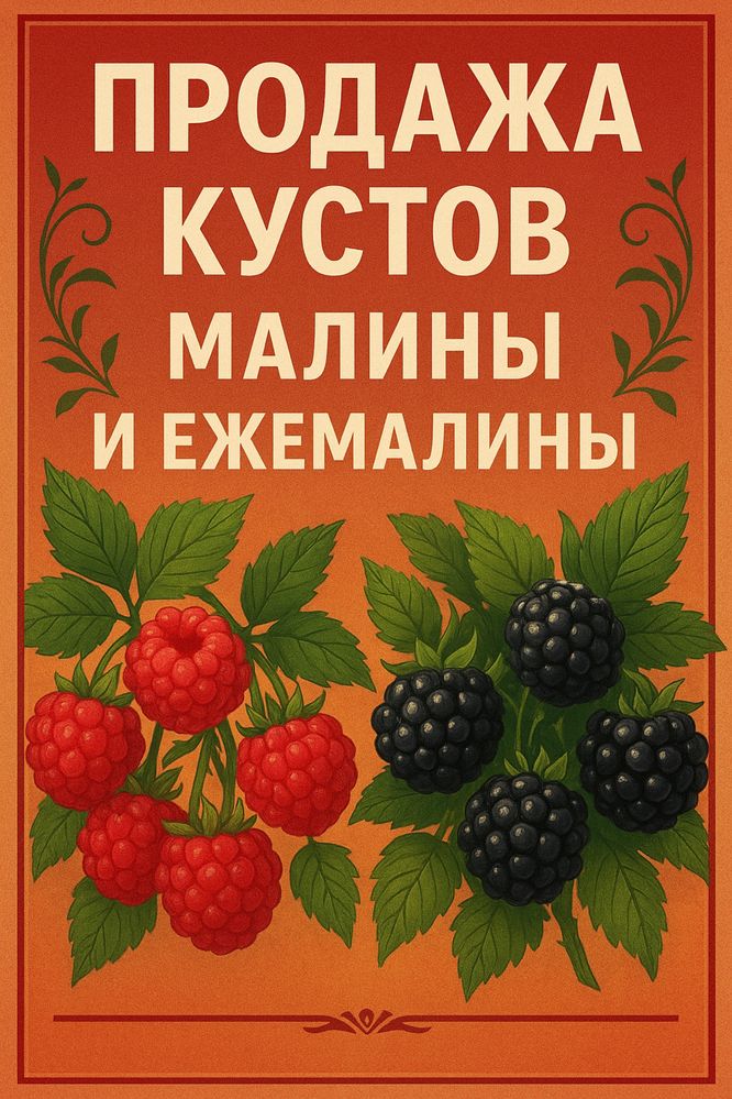 Кусты малины и ежемалины