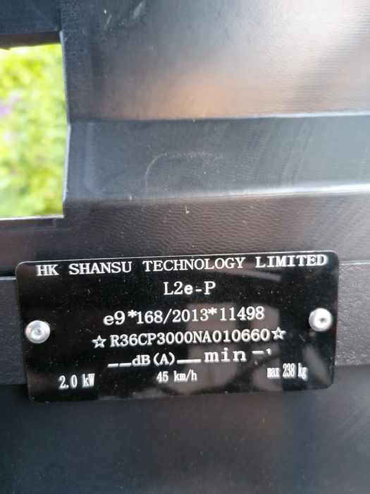 Scuter electric SHANSU cu 3 roti