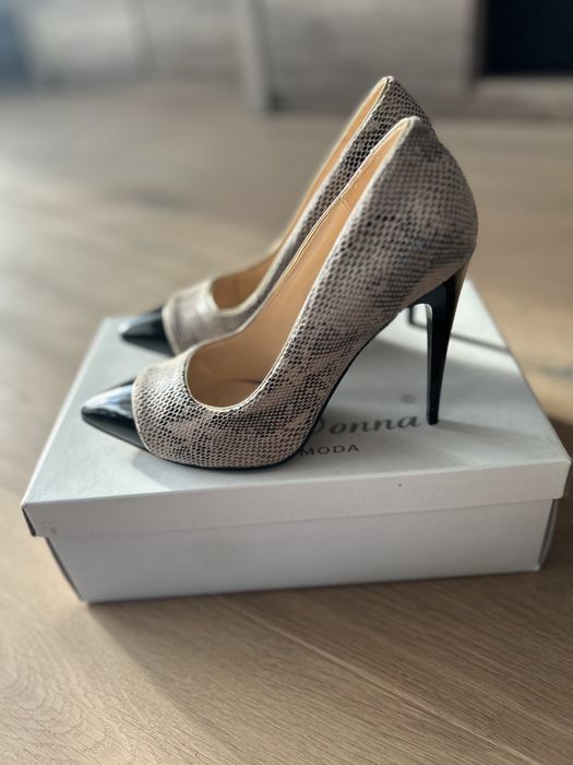 Pantofi toc piele naturala Solo Donna