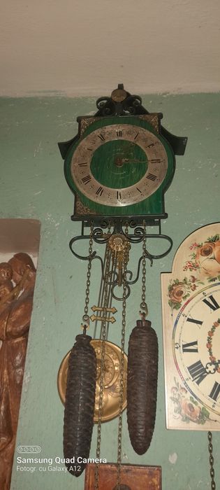 Ceas de perete Orfac bronz, fier forjat, lemn