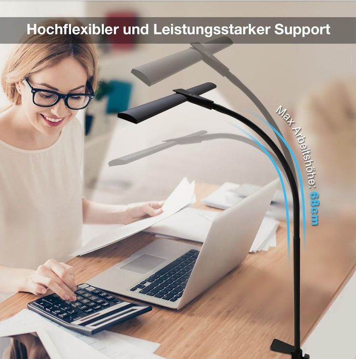 Lampă de birou LED Hensam, 1400LM, cu două capete și telecomandă