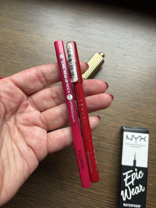 Течни червила, моливи, очна линия Nyx, Armani, Bourjois, Maybelline