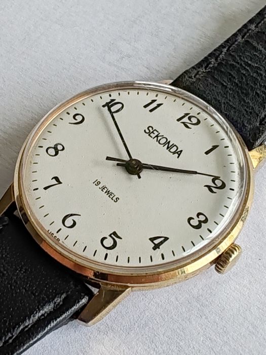 Ceas Sekonda Mecanic Placat cu aur 34 mm