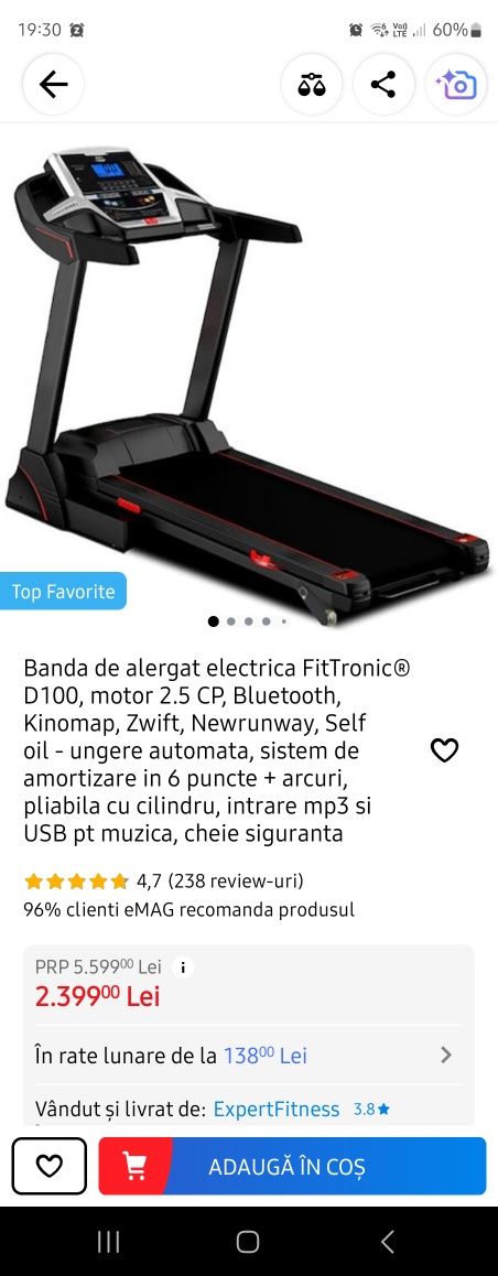 Vând banda alergare în garanție încă un an și 8 luni