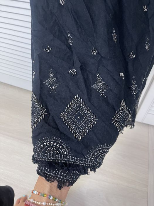 Rochie Zara neagra cu margele cusute lunga