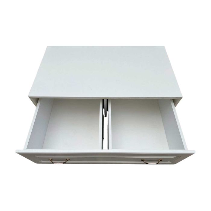 Masuta alba cu sertare si blat 101x94 cm; Lada de depozitare