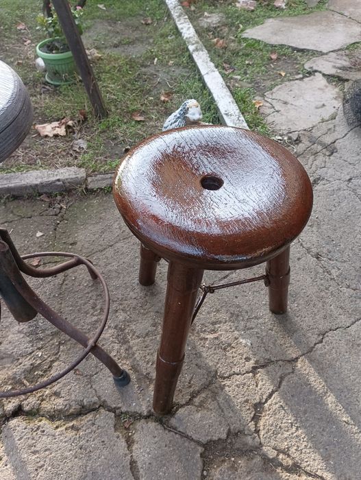 Стар стругарски винтов стол+масивен трикрак