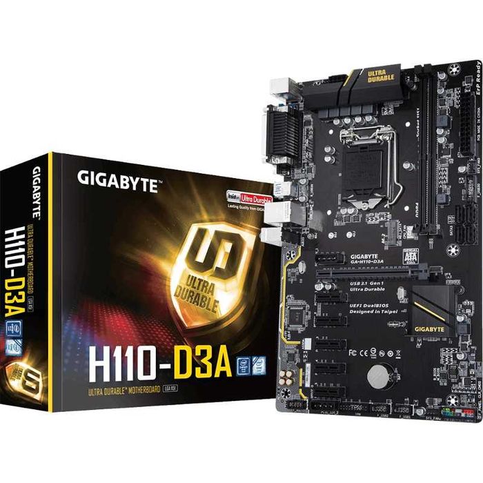 Placa de baza Gigabyte H110-D3A, LLA 1151, DDR4, nou