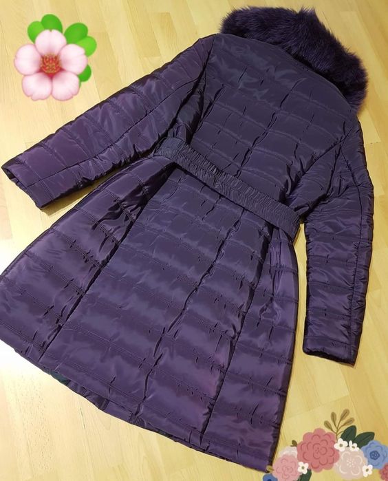 Haina matlasata dama,sezonul rece,material impermeabil,gluga blana nat