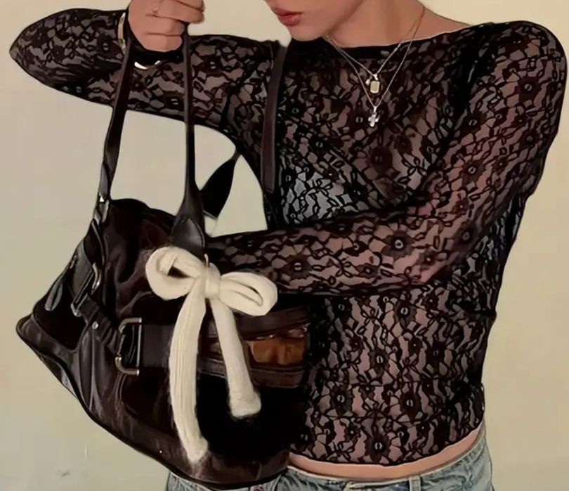 Прозрачная-Кружевная водолазка