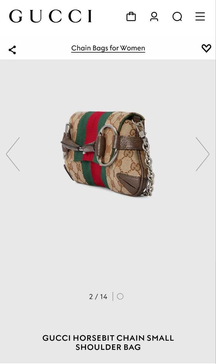 Дамска Чанта GUCCI HORSEBIT Chain Small SHOULDER BAG 100% Leather