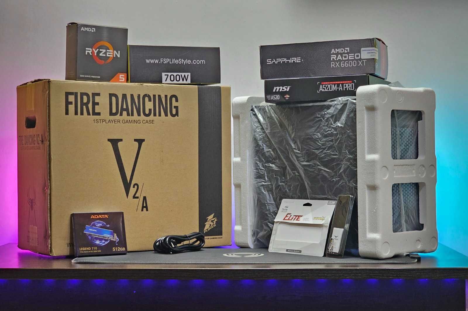 Нов Геймърски Компютър/RX 6600 8GB/Ryzen 5-5500/RAM 16GB/SSD 512GB
