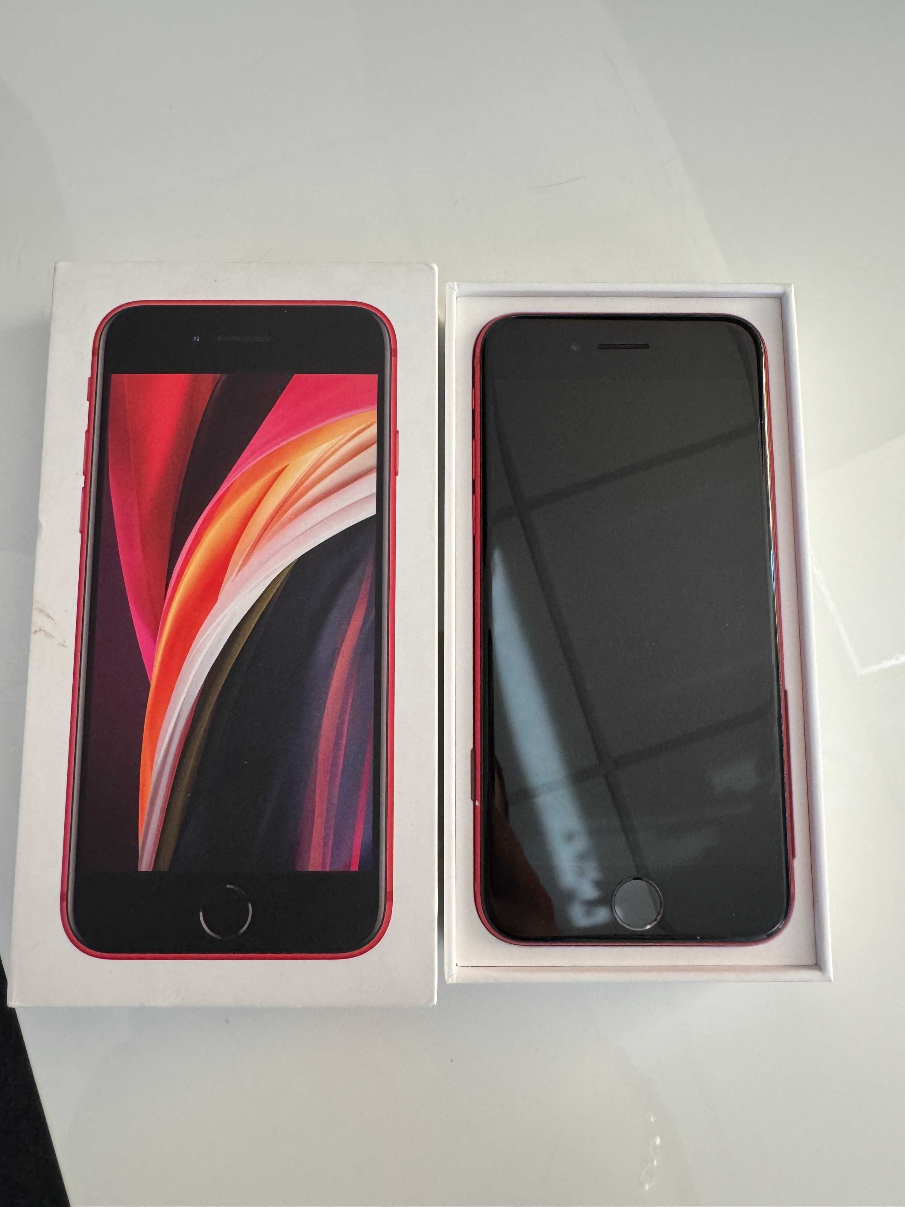 iPhone SE 2020 64GB Red, 100% батерия, отлично състояние