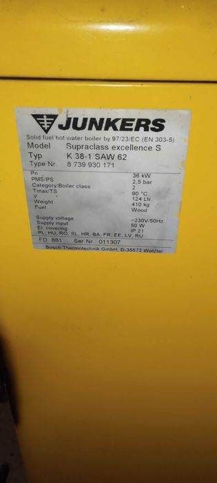 Centrala Junkers 36kw pe lemne