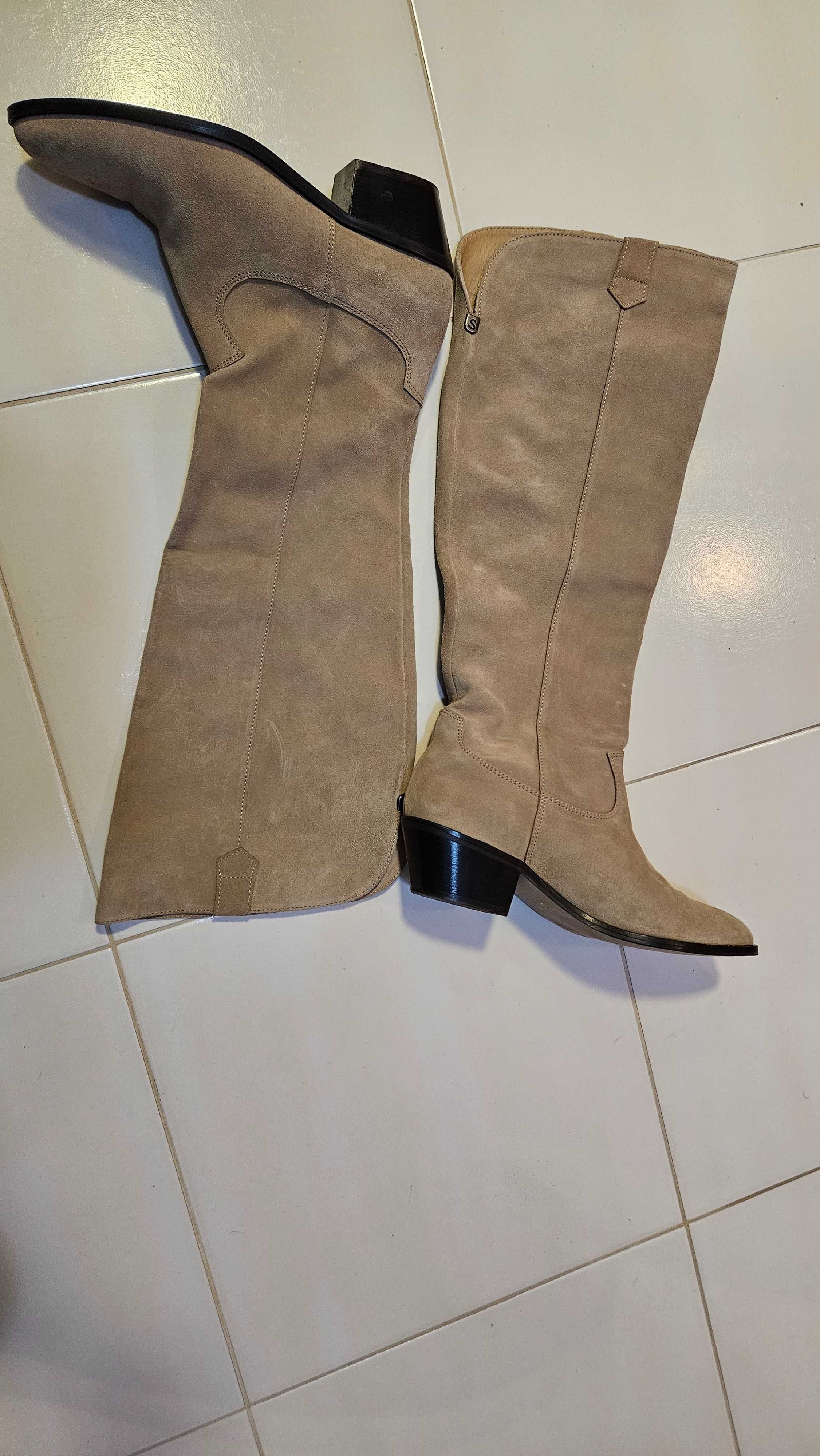 Cizme dama, piele intoarsa, 38cm