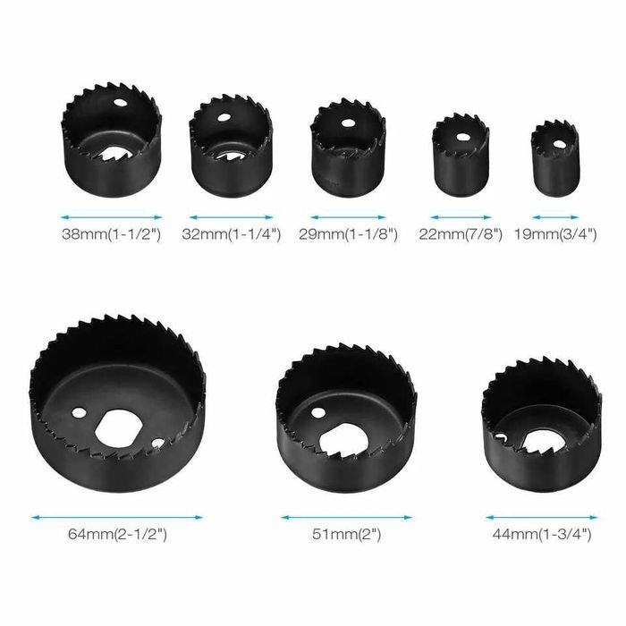 Trusa de 11 carote lemn, metal, plastic