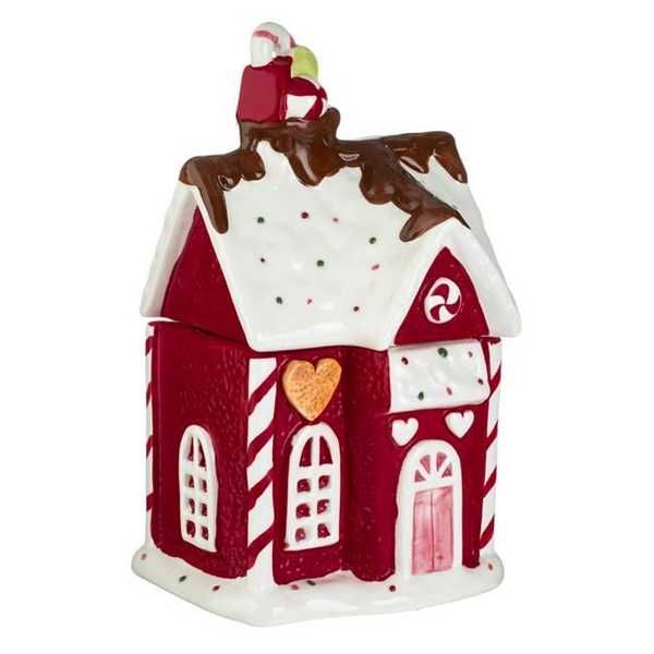 Коледен буркан за бисквитки Mercado Trade, Керамика, Къща