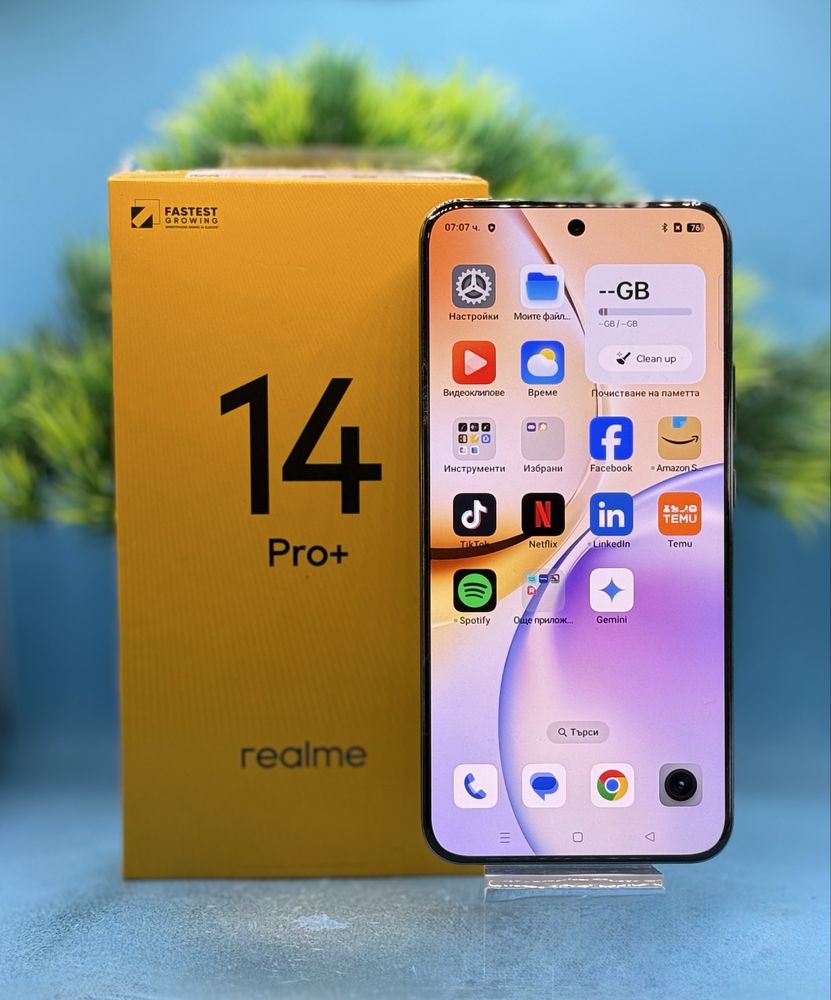 ГАРАНЦИОНЕН!!! Realme 14 Pro+, 12GB RAM, 512GB, 5G, Suede Grey