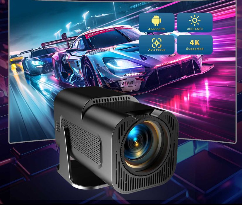 Portable projector for home theater, 1080p smart HD 4K