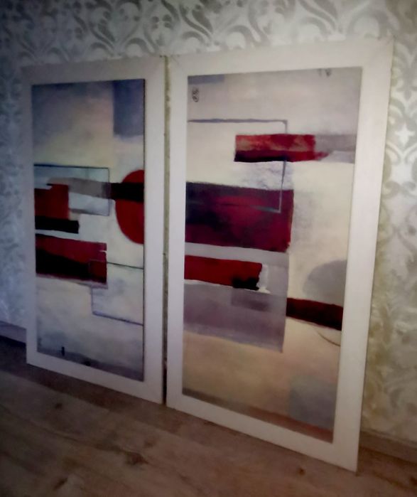 Картина от две части абстрактно изкуство RED 1  Verbeek-Van Den Broek