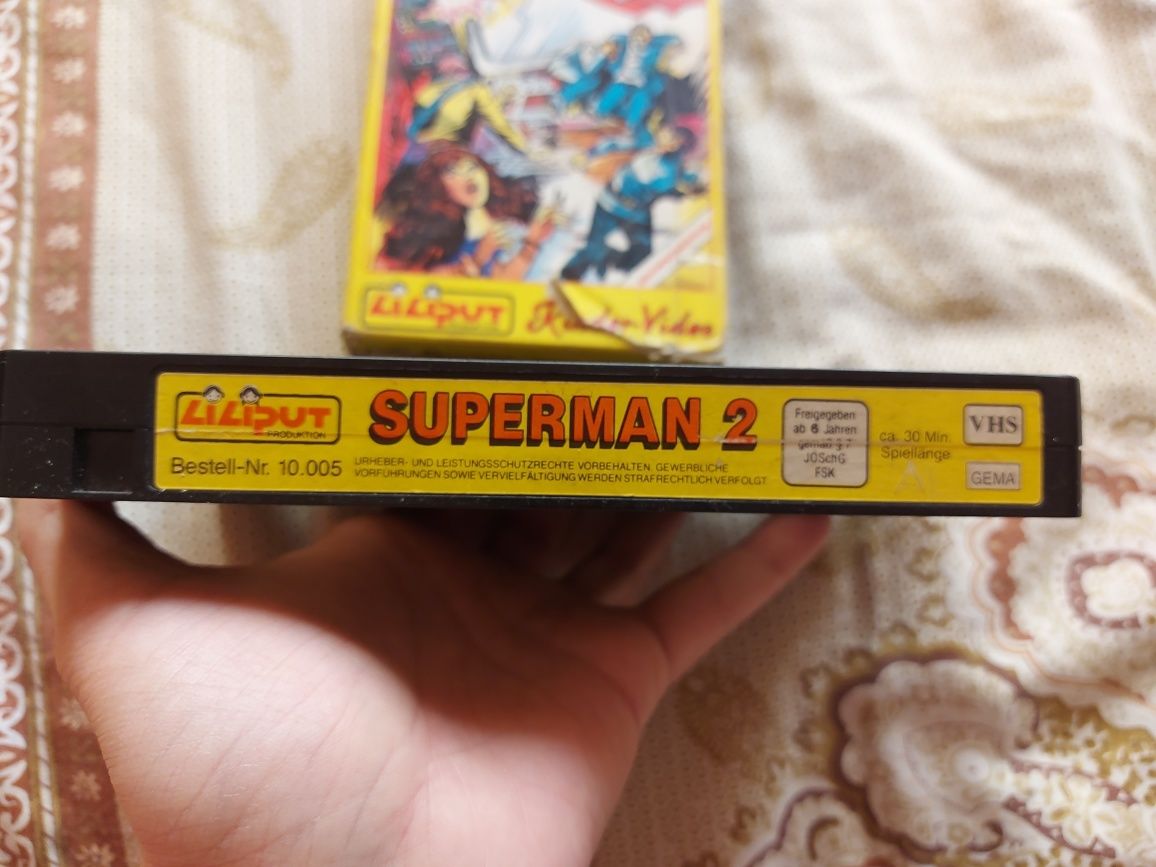 Caseta video Veche 1985 VHS desen animat SUPERMAN 2 Liliput Produktion