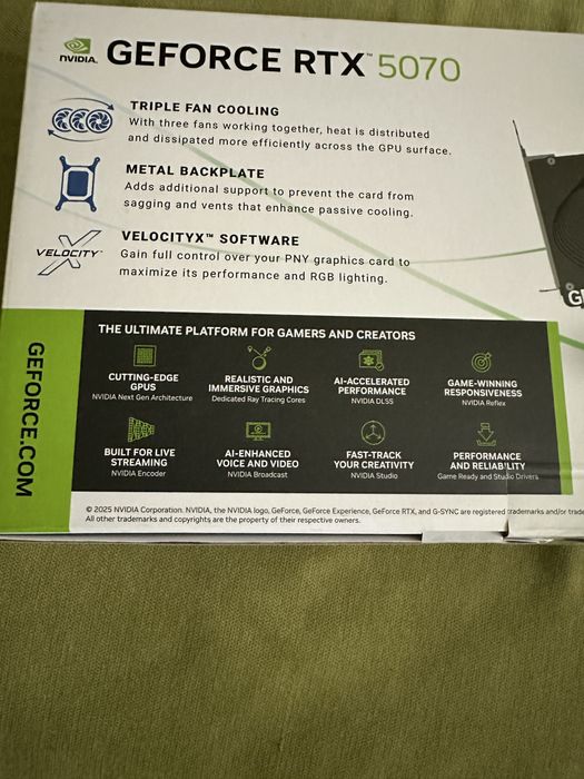 PNY GEFORCE RTX™ 5070 12GB Triple Fan DLSS 4 Graphics Card