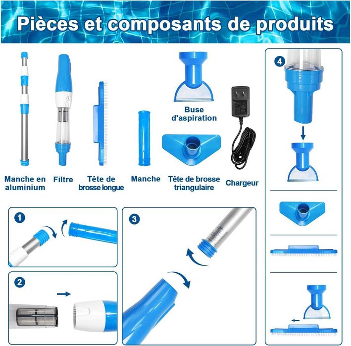 НОВА! Безжична прахосмукачка за басейн 3 в 1, с акумулаторна батерия
