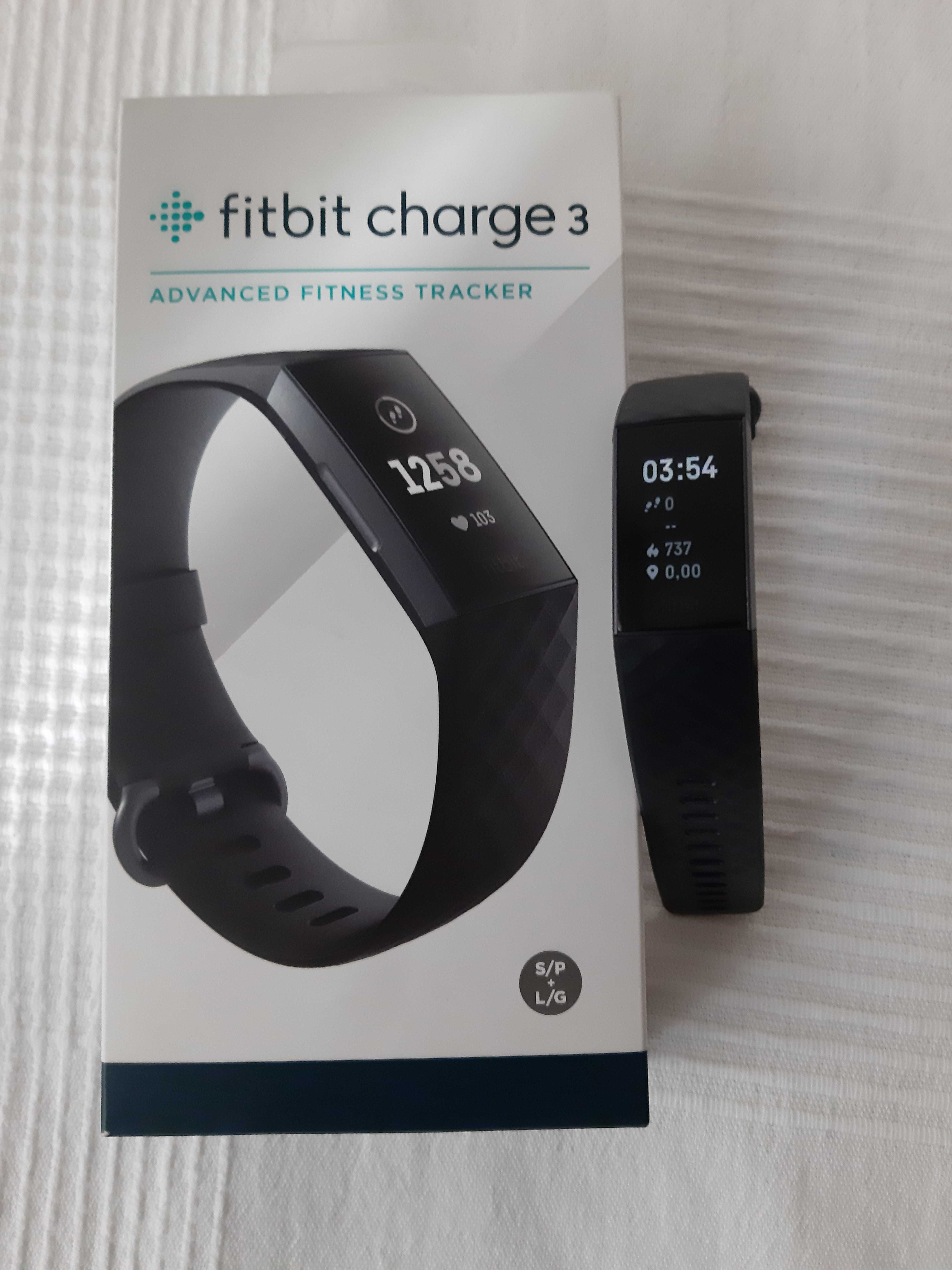 Bratara fitness Fitbit Charge 3, Black, nou