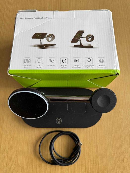 5в1 Magnetic Fast Wireless Charger / Dock. 5в1 Стойка безжично Apple