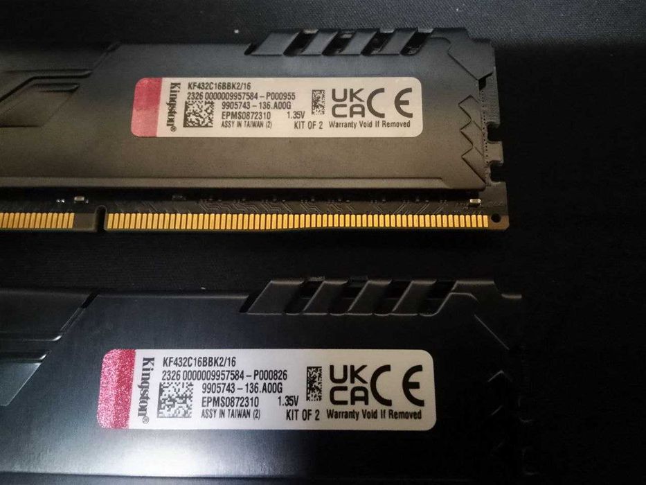 Оперативная память  ОЗУ Kingston Fury Beast DDR4 (8x2) 16GB 3200Mhz