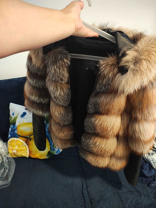 Geaca blana vulpe 2in 1 mărimea M...blana premium!