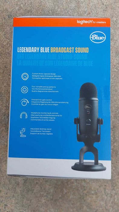 Blue Microfon professional  Yeti Midnight Black pentru PC nou in cutie