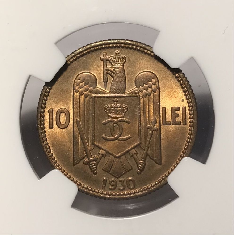 10 lei 1930 Londra MS 65 NGC TOP POP