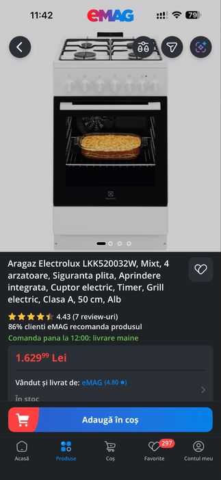 Aragaz Electrolux clasa A - putin folosit ca nou