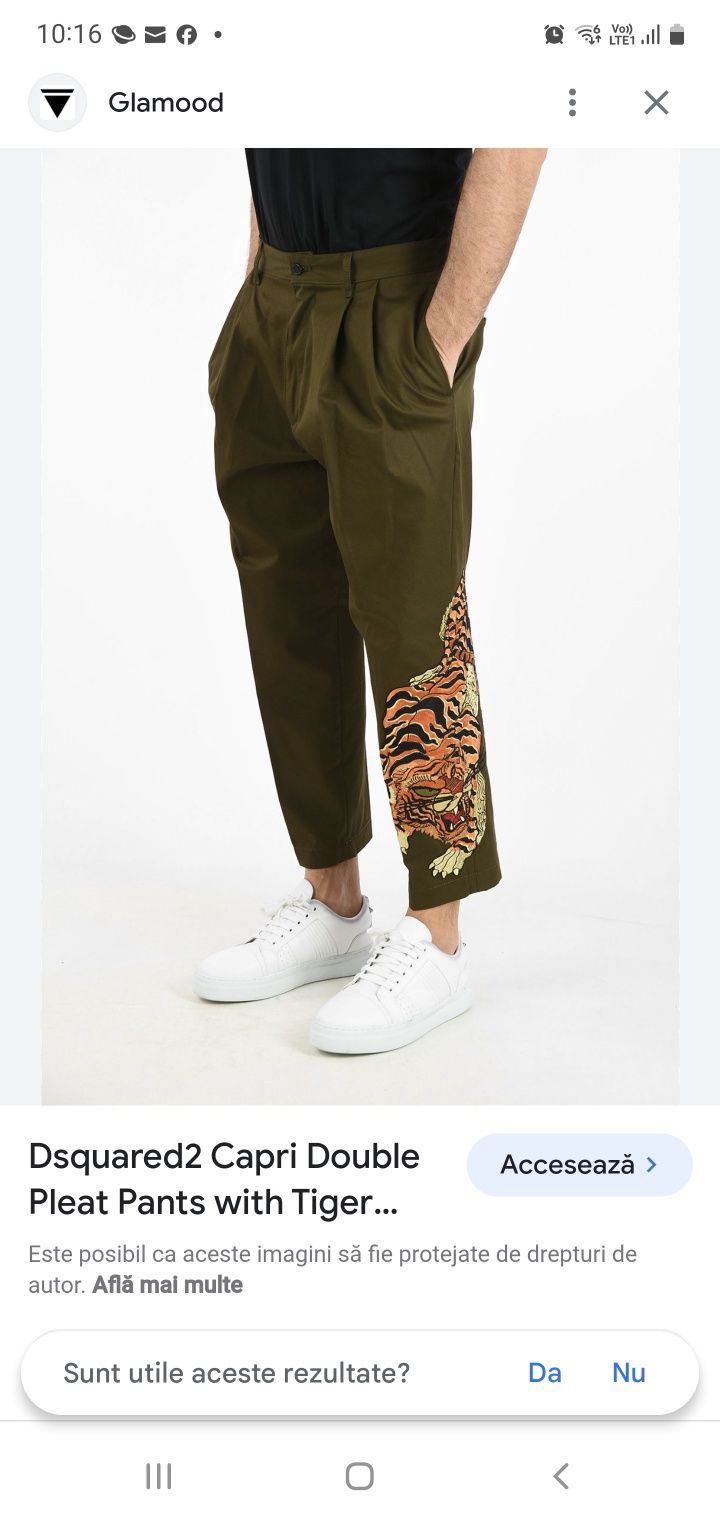 Pantaloni originali Dsquared2 Capri whit Tiger noi