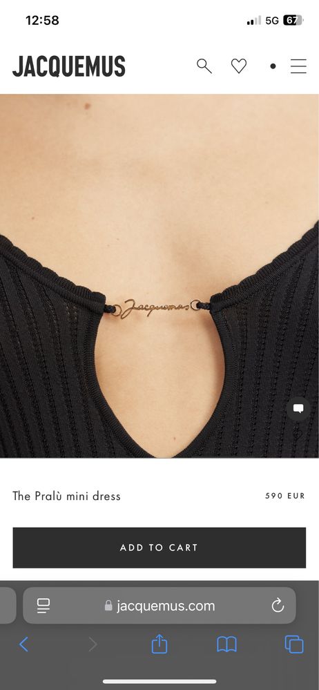 Оригинална черна рокля Jacquemus