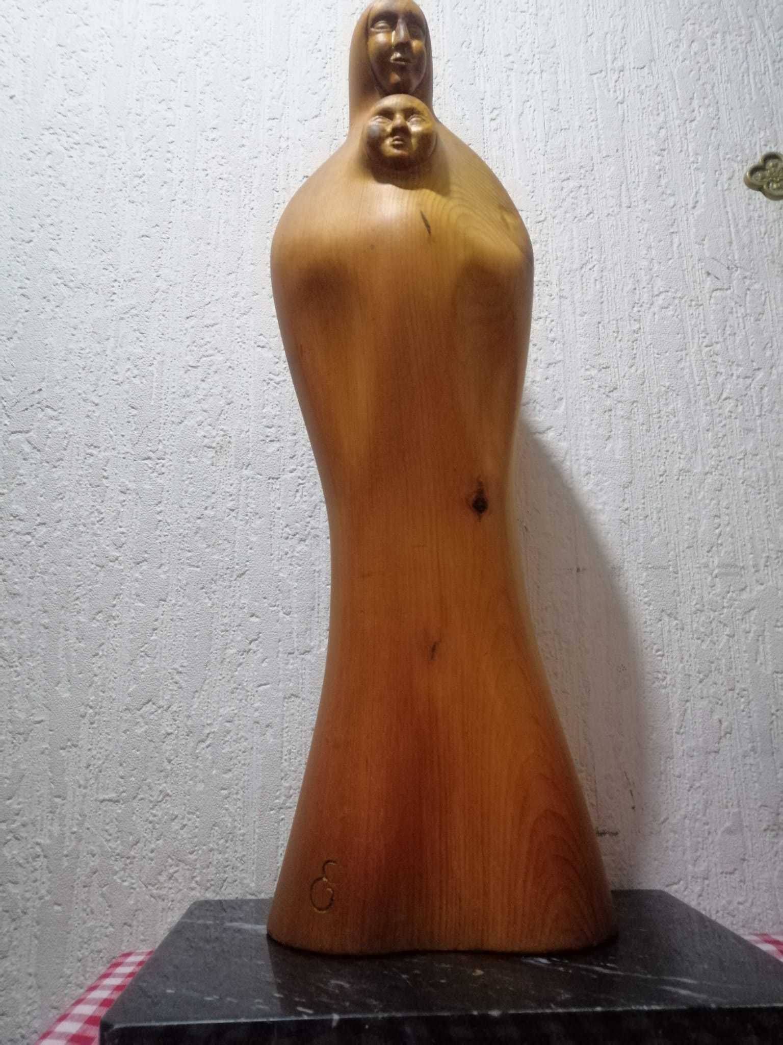 Statueta sculptura vintage din lemn