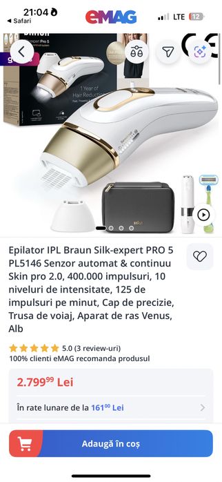 Laser epilator braun 5 pro nou