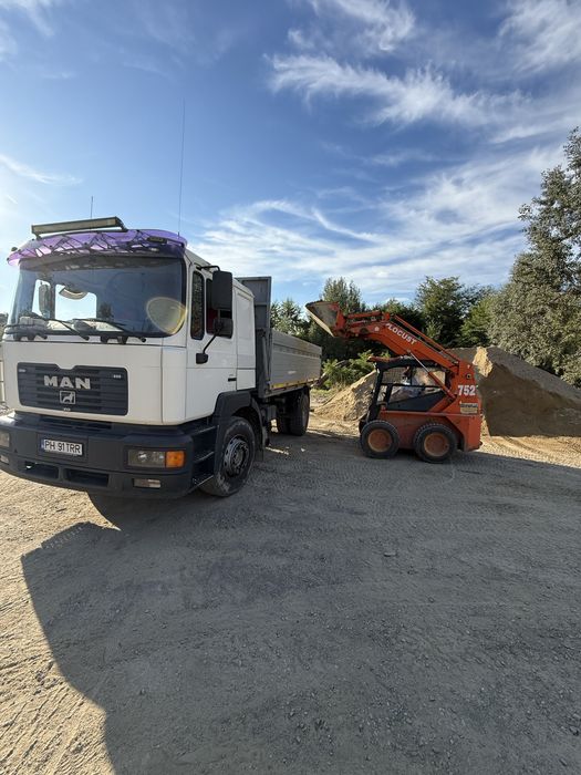 Nisip balast pietris miniexcavator buldoexcavator cilindru compactor