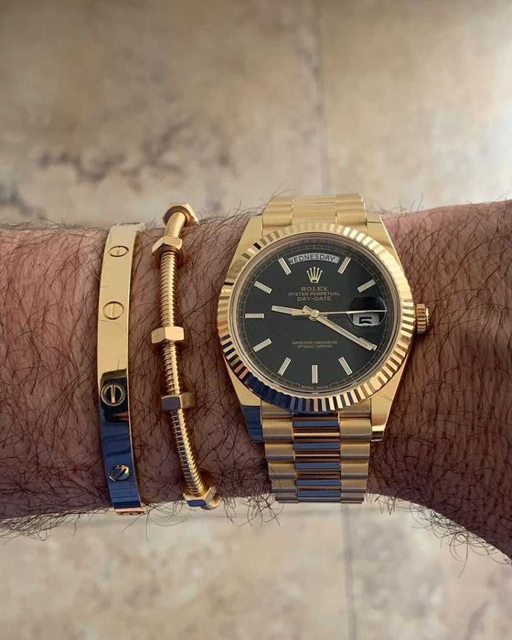 Rolex Day-Date 40mm Yellow Gold Black Dial